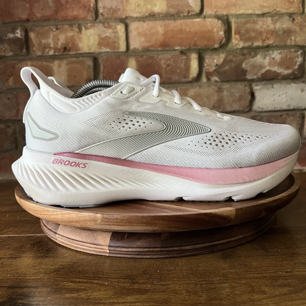 Brooks Glycerin 23 Womens 12 White Pink Cushioned Running Walking Shoes Sneakers - Picture 3 of 16